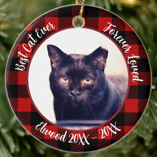 Best Cat Ever Custom Name Christmas Pet Gift Ceramic Ornament