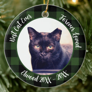 Best Cat Ever Custom Name Christmas Pet Gift Ceramic Ornament