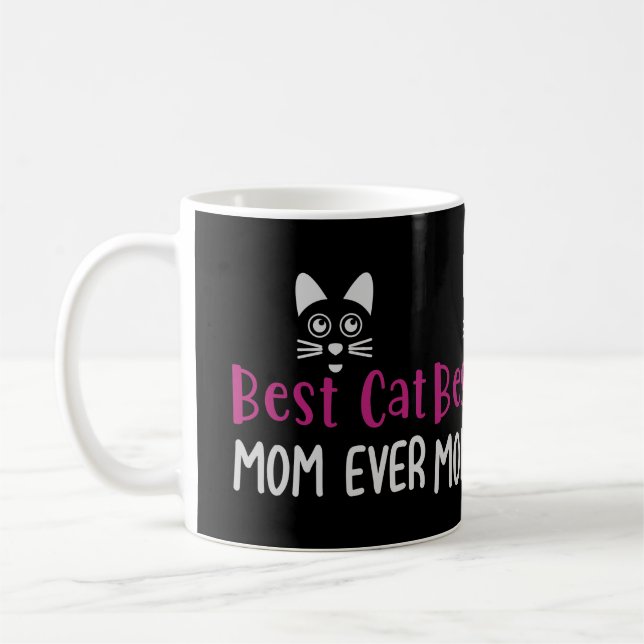 Best Cat Ever Cute Minimalist Typography Gift Coffee Mug (Left)