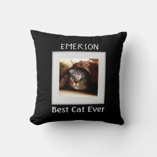 Best Cat Ever Personalised Pet Photo Name Custom Cushion