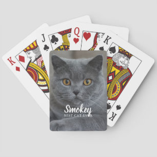 "Best Cat Ever" Pet Photo Personalised Playing Cards
