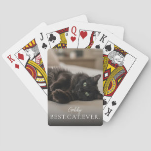 Best Cat Ever Your Pet Name And Photo  Playing Cards