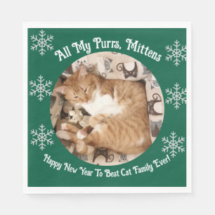 Best Cat Family Ever , Cat Photo , Napkin