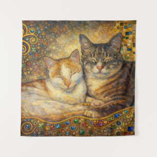 Best Cat Friends Klimt-inspired Tapestry