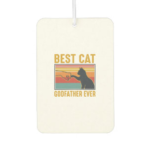 Best Cat Godfather Ever Vintage Cat Vector Design_ Car Air Freshener