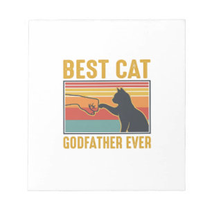 Best Cat Godfather Ever Vintage Cat Vector Design_ Notepad