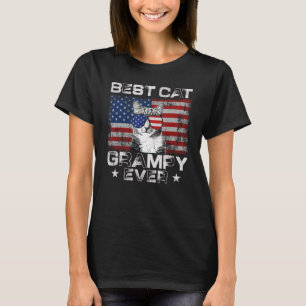 Best Cat Grampy Ever American Flag Patriotic 4th O T-Shirt