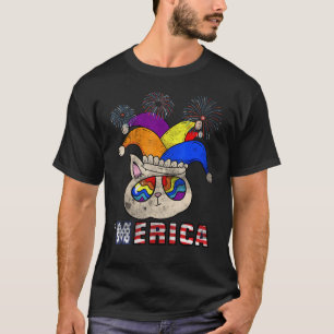 Best Cat Grandpa Ever American Flag Patriotic 4th T-Shirt