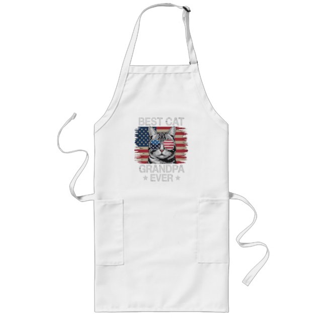 Best Cat Grandpa Ever American Long Apron (Front)