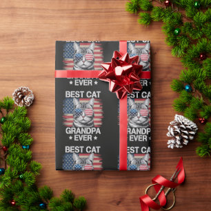 Best Cat Grandpa Ever American Wrapping Paper