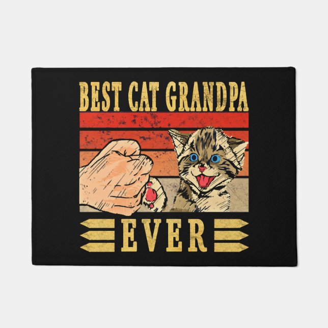 Best Cat Grandpa Ever, Cat Fathers Day Birthday Doormat (Front)