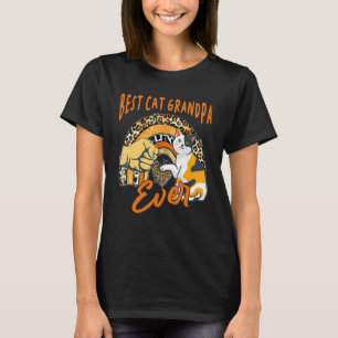 Best Cat Grandpa Ever Cat Leopard Rainbow Father' T-Shirt