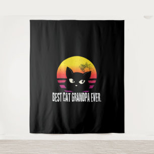 Best Cat Grandpa Ever Cat Retro Gift Tapestry
