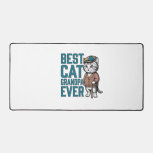 Best Cat Grandpa Ever Vintage Cat Grandpa Shirt De Desk Mat