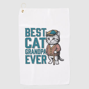 Best Cat Grandpa Ever Vintage Cat Grandpa Shirt De Golf Towel