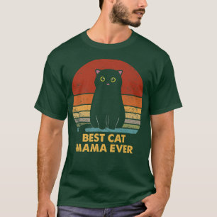 Best Cat Mama Ever Retro Distressed Cute Cat Vinta T-Shirt