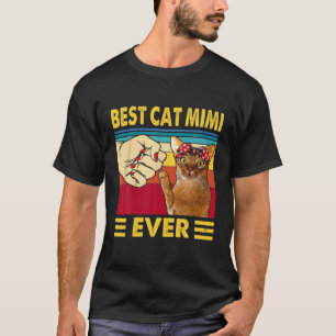 Best Cat Mimi Ever Vintage Bump Fit Mothers Day Ca T-Shirt