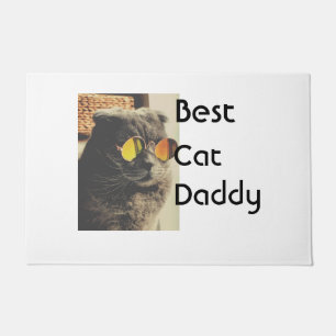 Best cat mom dad add cat photo name gift template doormat