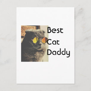 Best cat mom dad add cat photo name gift template  postcard