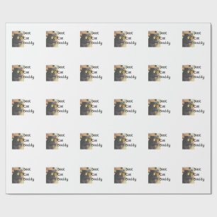 Best cat mom dad add cat photo name gift template wrapping paper