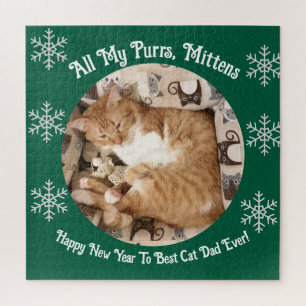  Best Cat Mom / Dad  Ever , Cat Photo ,  Jigsaw Puzzle