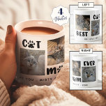 BEST CAT MOM EVER Photo Collage Personalised Coffee Mug<br><div class="desc">Modern BEST CAT MOM EVER coffee mug featuring a photo collage of 4 pictures and cat pawprint typography and personalised with your custom message. ASSISTANCE: For help with design modification or personalisation, colour change, resizing or transferring the design, contact the designer BEFORE ORDERING via the Zazzle Chat MESSAGE tab or...</div>