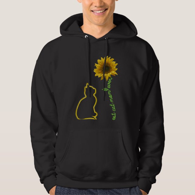 Best Cat Mom Ever Sunflower Feline Mother Hoodie (Front)