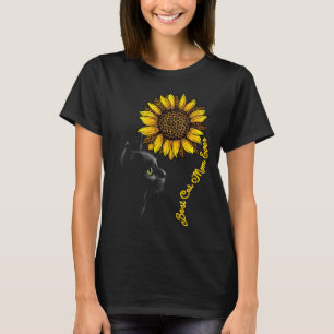 Best Cat Mom Ever Sunflower Leopard Black Cat Mot T-Shirt