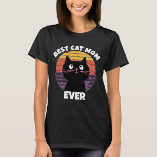 BEST CAT MOM EVER VINTAGE RETRO CIRCLE T-Shirts