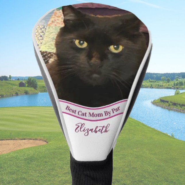 Best cat mom photo template golfer gift custom  golf head cover (Creator Uploaded)