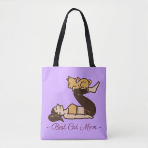 BEST CAT MOM YOGA TOTE BAG