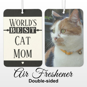 Best cat mum add photo black car air freshener
