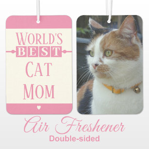 Best cat mum add photo pink car air freshener