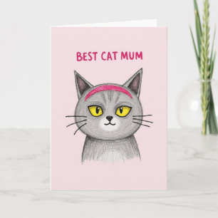 Best Cat Mum Art Card