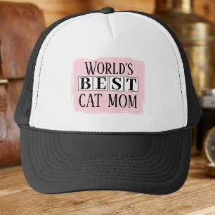 Best cat mum black pink trucker hat