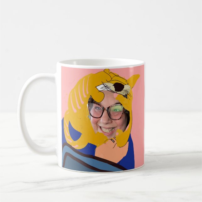 Best Cat Mum cartoon with 2 spaces for photos!  Coffee Mug (Left)