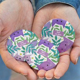 Best cat mum Cats and branches 7.5 Cm Round Badge