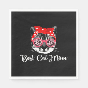 Best Cat Mum Cats Women Cat Mum Motif Napkin