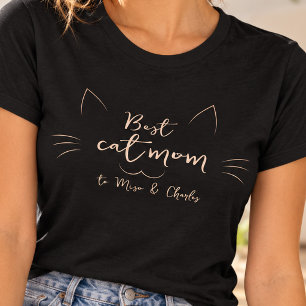 Best Cat Mum Custom Names Cute Fun T-Shirt