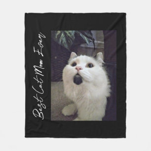 Best Cat Mum Custom Pet Photo Fleece Blanket