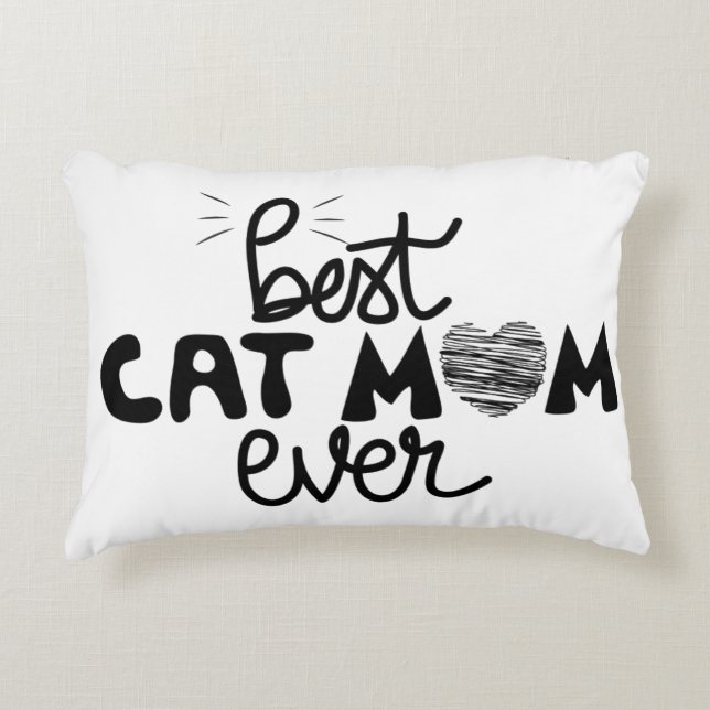 Best Cat Mum customisable Decorative Cushion (Front)