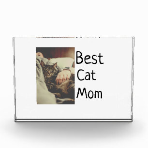 Best cat mum dad add cat photo name gift template  block