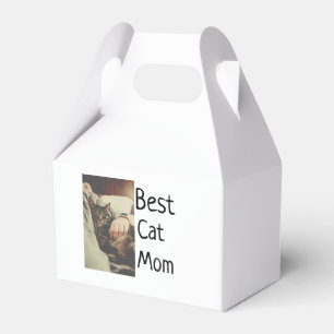 Best cat mum dad add cat photo name gift template favour box