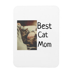 Best cat mum dad add cat photo name gift template  magnet