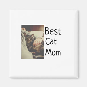 Best cat mum dad add cat photo name gift template magnet
