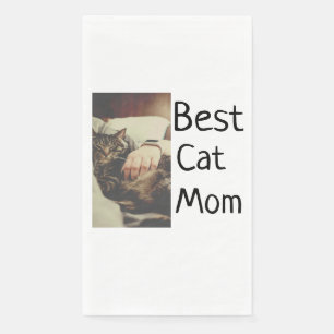 Best cat mum dad add cat photo name gift template  napkin