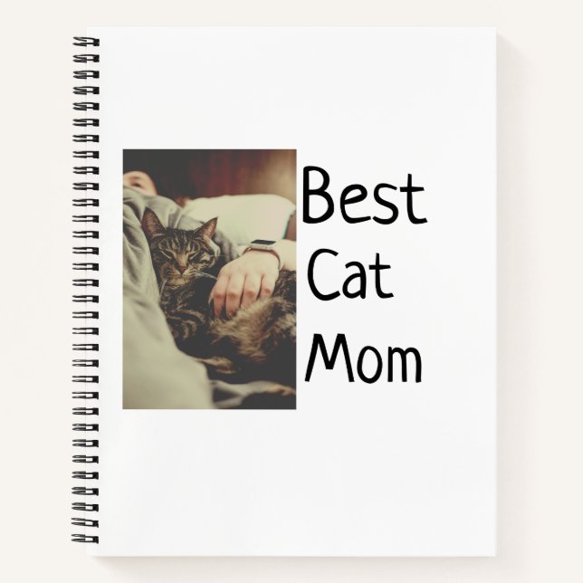 Best cat mum dad add cat photo name gift template  notebook (Front)