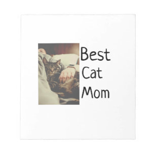 Best cat mum dad add cat photo name gift template notepad