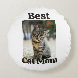 best cat mum dad parent pet photo kitten grandma p round cushion