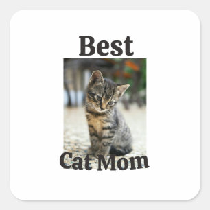 best cat mum dad parent pet photo kitten grandma p square sticker